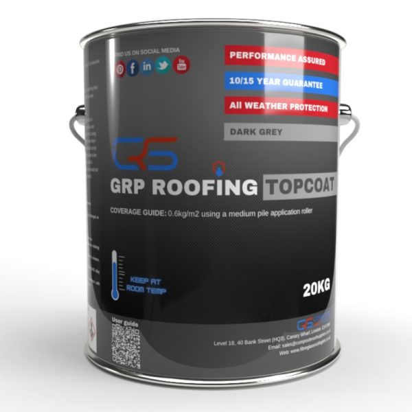 Dark grey Roofing Topcoat 20kg