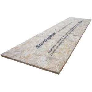 18mm x 2400mm x 600mm Structural Tongue and Grooved OSB 3 board for GRP fibreglass roofing systems, offering durability and moisture resistance.