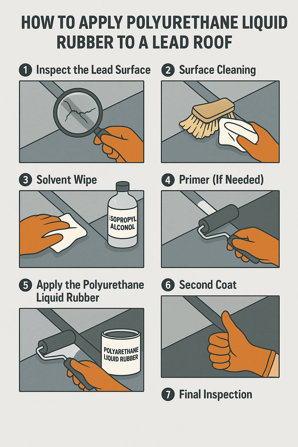  Polyurethane Liquid Rubber Be Applied Over a Lead Roof 