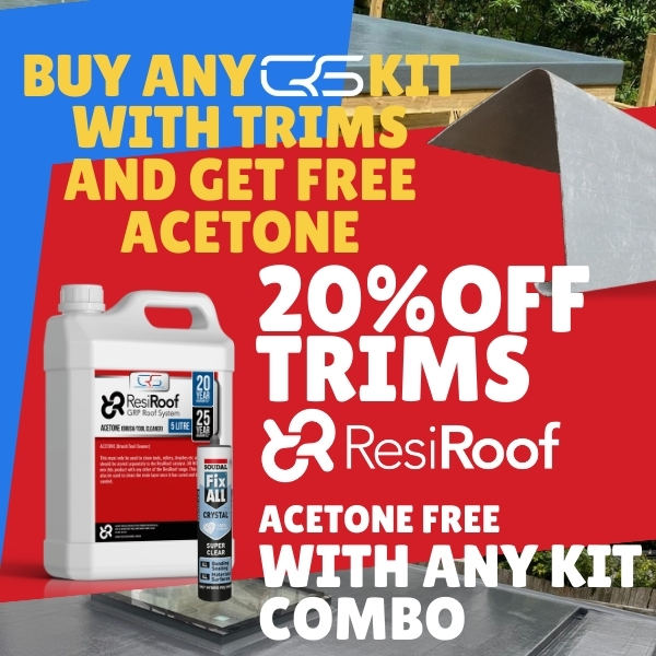 free acetone and trim ashesive with any grp roof kit